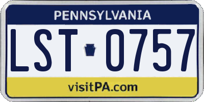 PA license plate LST0757