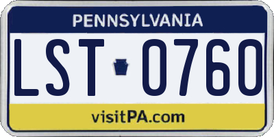 PA license plate LST0760
