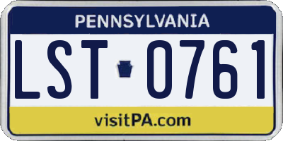 PA license plate LST0761