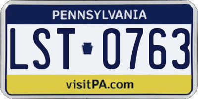 PA license plate LST0763