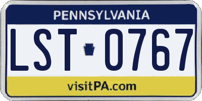 PA license plate LST0767