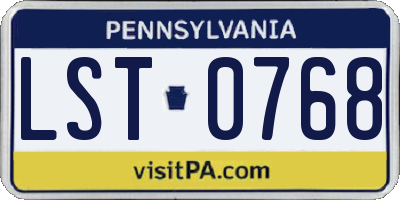 PA license plate LST0768