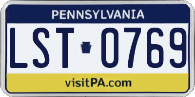 PA license plate LST0769
