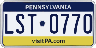 PA license plate LST0770