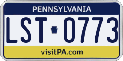 PA license plate LST0773