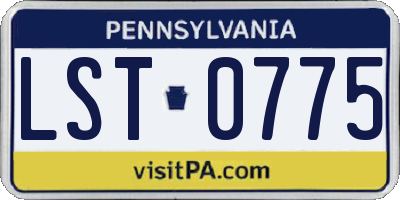 PA license plate LST0775