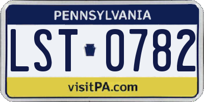 PA license plate LST0782