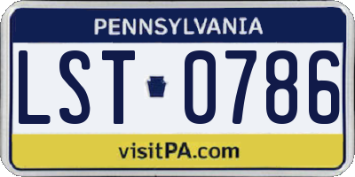 PA license plate LST0786