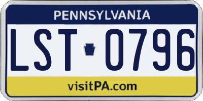 PA license plate LST0796