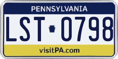 PA license plate LST0798