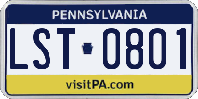 PA license plate LST0801