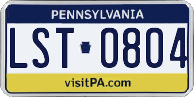 PA license plate LST0804