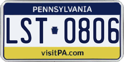 PA license plate LST0806
