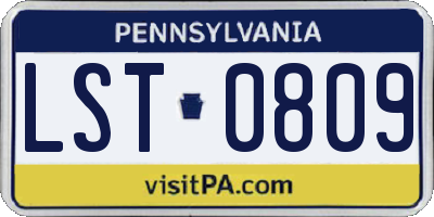 PA license plate LST0809