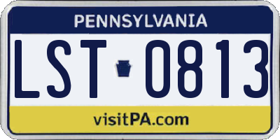 PA license plate LST0813