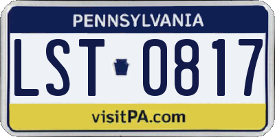PA license plate LST0817