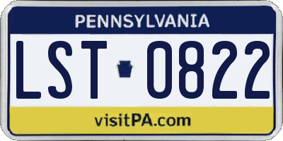PA license plate LST0822