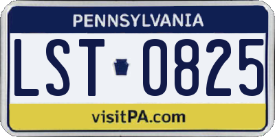 PA license plate LST0825