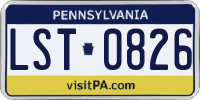 PA license plate LST0826