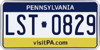 PA license plate LST0829
