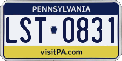 PA license plate LST0831