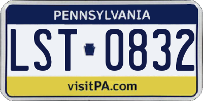 PA license plate LST0832