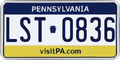 PA license plate LST0836