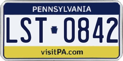 PA license plate LST0842