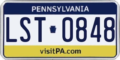 PA license plate LST0848