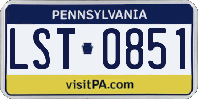 PA license plate LST0851