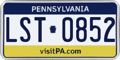 PA license plate LST0852