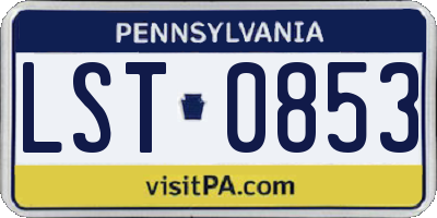 PA license plate LST0853