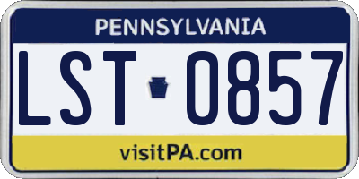 PA license plate LST0857