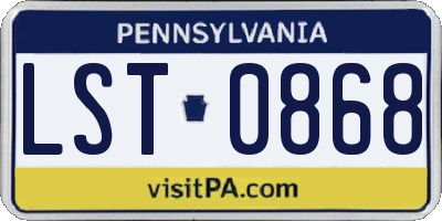 PA license plate LST0868