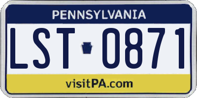 PA license plate LST0871