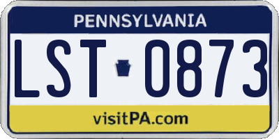 PA license plate LST0873