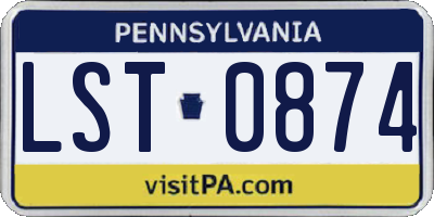PA license plate LST0874