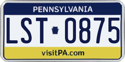 PA license plate LST0875