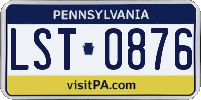 PA license plate LST0876