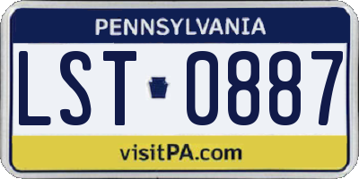 PA license plate LST0887