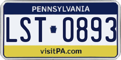 PA license plate LST0893