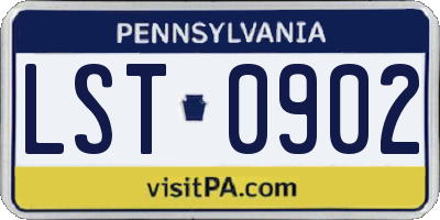 PA license plate LST0902