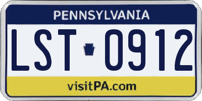 PA license plate LST0912