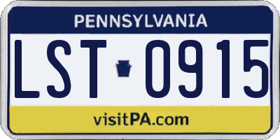 PA license plate LST0915