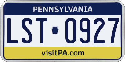 PA license plate LST0927