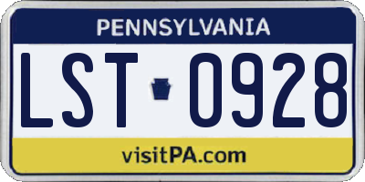 PA license plate LST0928