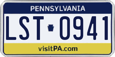 PA license plate LST0941
