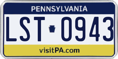 PA license plate LST0943