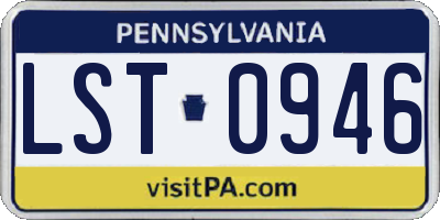 PA license plate LST0946