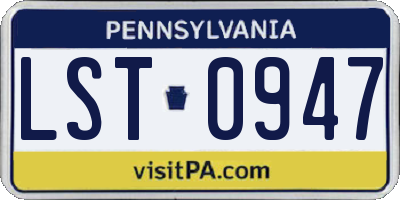 PA license plate LST0947
